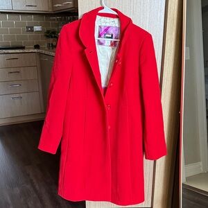 J. Crew Bright Red Trench Coat